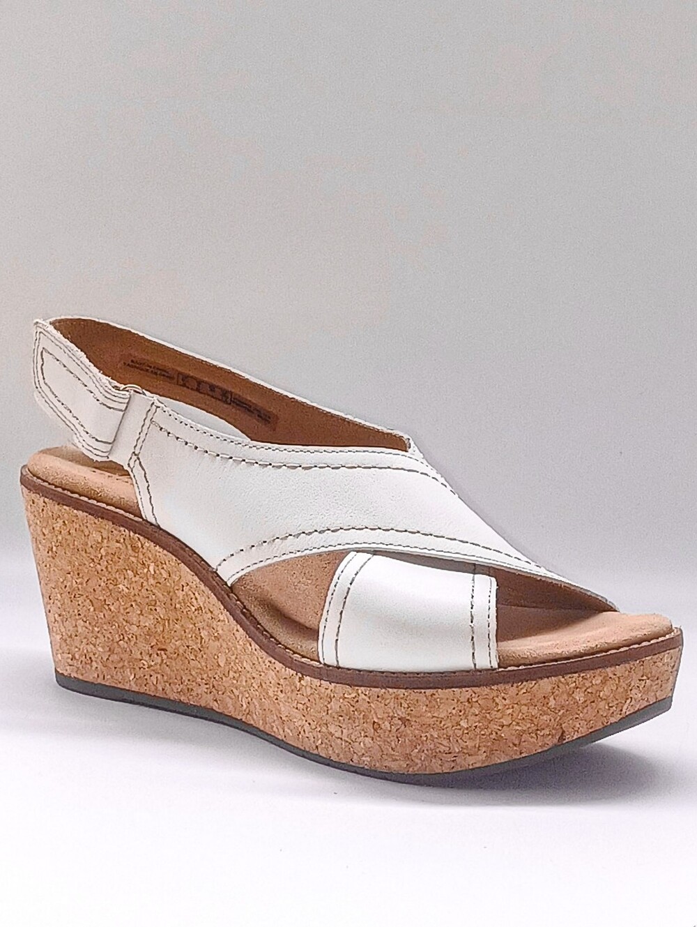 New Clarks Aisley Tulip White Leather Sandal - Women's Slingback Comfort Pump 9
